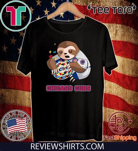 Baby Sloth Hug Chicago Cubs Autism T Shirt - ReviewsTees