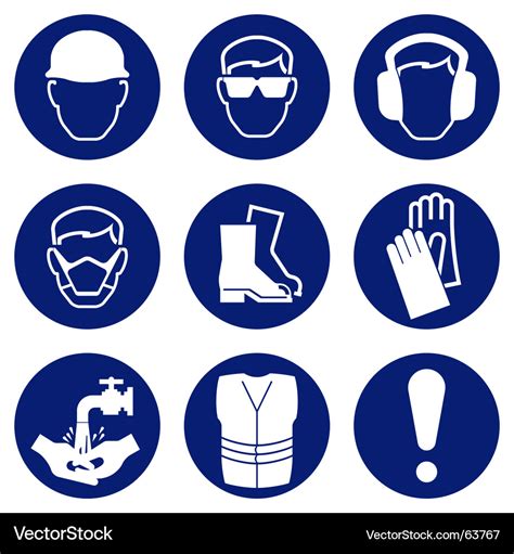 Health safety icons Royalty Free Vector Image - VectorStock