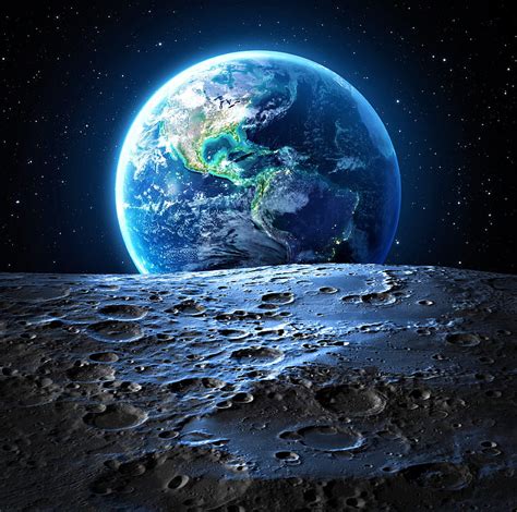 Moon, earth, galaxy, planet, stars, world, HD wallpaper | Peakpx