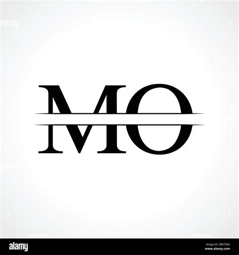 Initial MO letter Logo Design vector Template. Abstract Black Letter MO ...