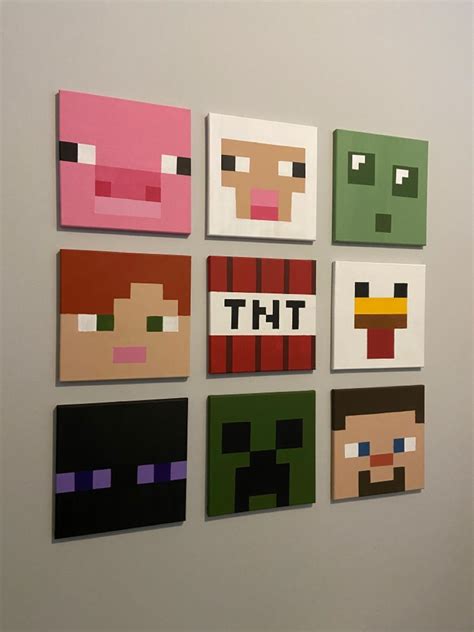 DIY Minecraft wall art | Mini canvas art, Small canvas art, Canvas ...