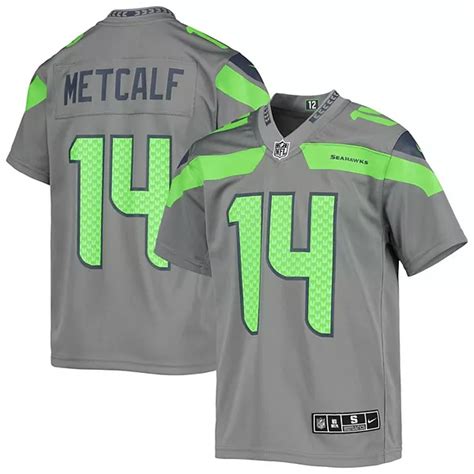 Youth Nike DK Metcalf Gray Seattle Seahawks Inverted Team Game Jersey