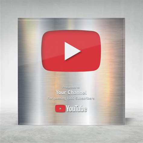 Amazon.com : Custom YouTube Play Button Award Customizable Personalized ...