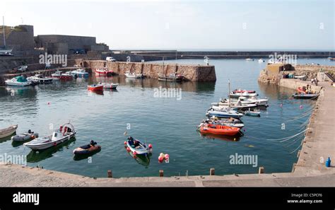 Inner harbour on Channel Island of Alderney Stock Photo - Alamy