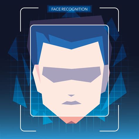 face recognition technology, man with face identification 2677109 ...