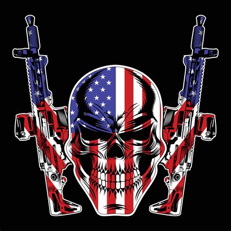 american flag with skull 19865897 Vector Art at Vecteezy