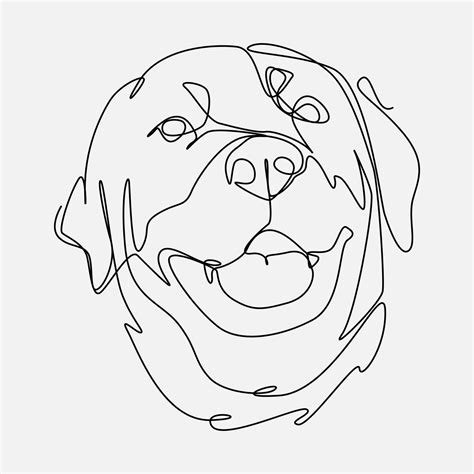 continuous line drawing of dog face. editable stroke. vector ...