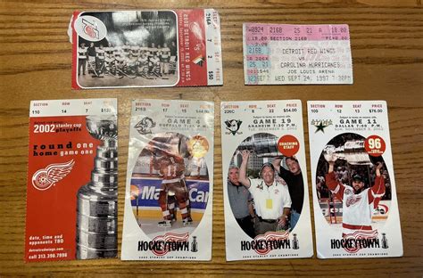 NHL Detroit Red Wings Ticket Stub Lot 97-02 Playoffs Lot Of 6 | eBay