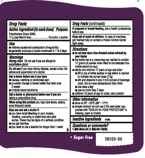 Miralax Pediatric Dosage Chart