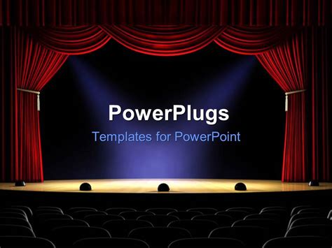 PowerPoint Template: View from rear of empty theater with spotlights on ...