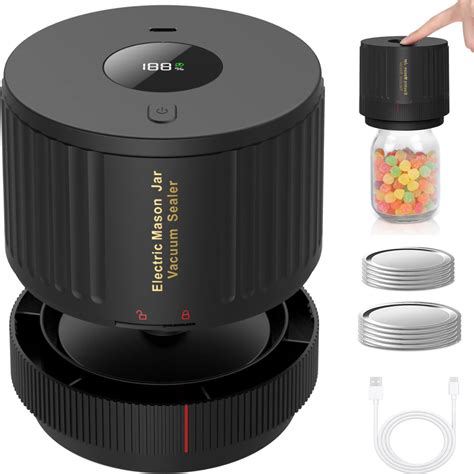 Snapklik.com : Electric Mason Jar Vacuum Sealer Kit For Wide Mouth And ...