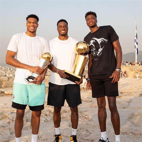 Antetokounmpo Brothers Pose With Shining NBA Trophies at the Acropolis ...