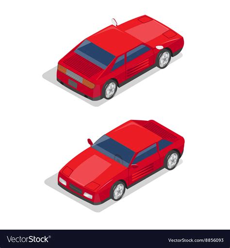 Isometric Transportation Sport Car Isometric Car Vector Image