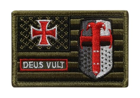 Deus Vult USA Flag Christian Templar Knight in God Wills Patch - Etsy