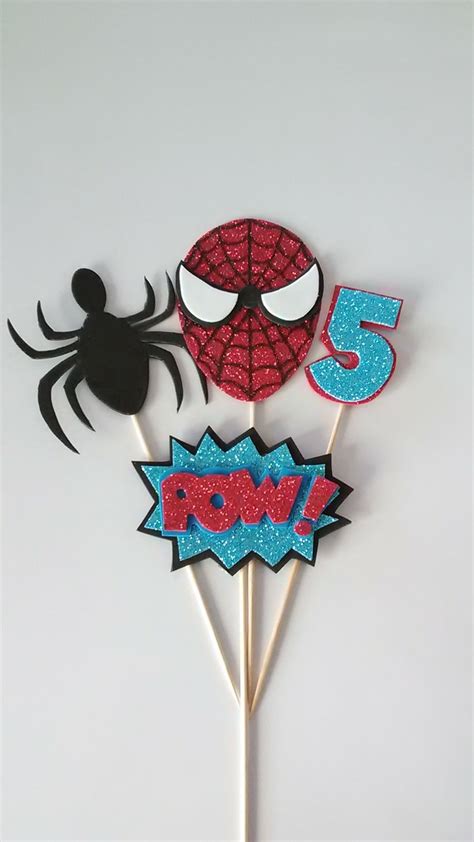 Spiderman centerpiece picks spiderman birthday party etsy – Artofit