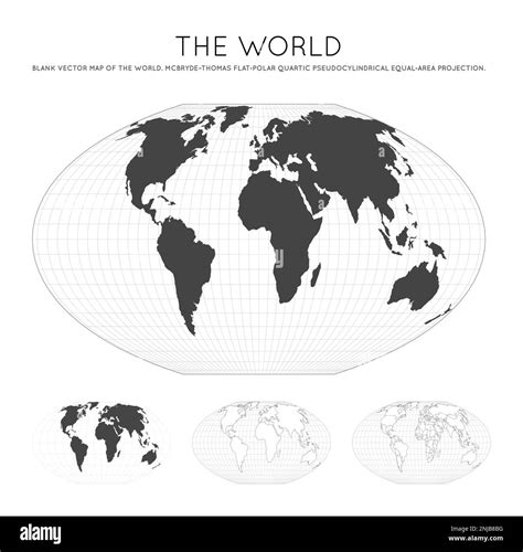 Carte du monde. McBryde-Thomas projection pseudokylindrique de surface ...