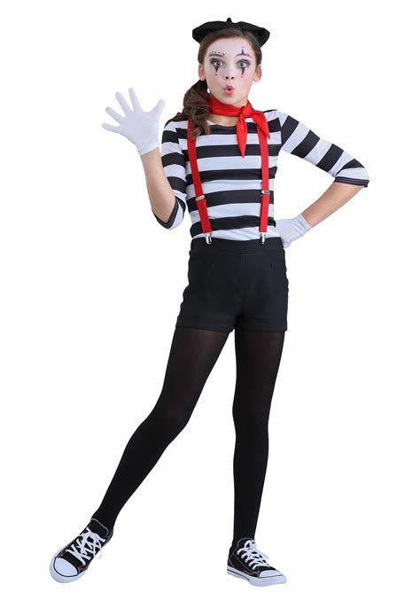 Mime Costume for Girls Mime Halloween Costume, Halloween Costumes For ...