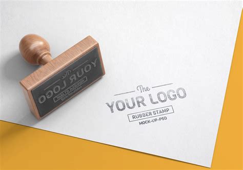 Rectangle Wooden Rubber Stamp Mockup PSD free - PsFiles