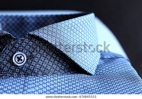 Blue Shirt Collar Stock Photo (Edit Now) 676845553