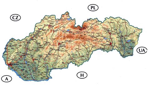 Mape Slovakia - Podrobné mapy Slovenska (Východná Európa - Európa)