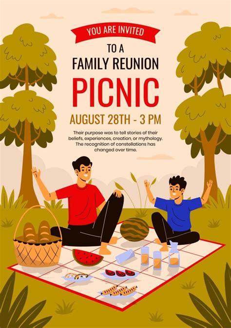 Edit and get this Hand-drawn Family Reunion Picnic Invitation template ...