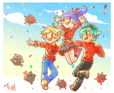 Adrien, Marinette and Luka - Miraculous Ladybug Fan Art (41850647) - Fanpop