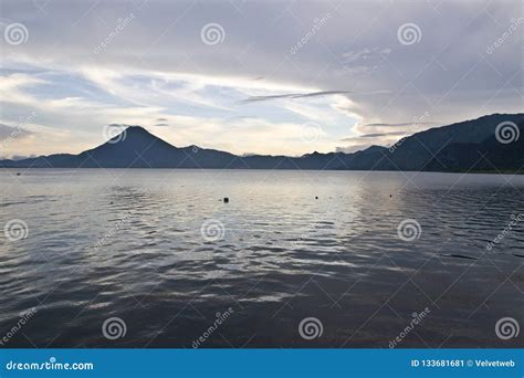 Volcanoes Overlooking Lake Atitlan Stock Image - Image of guatemala ...