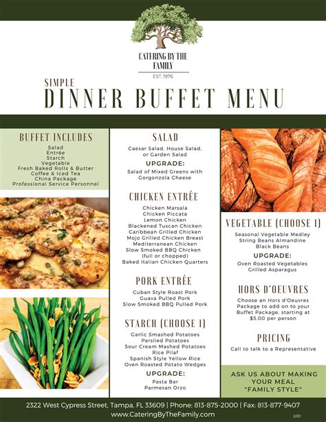 Wedding / Catered Event Menus - Catering by the Family