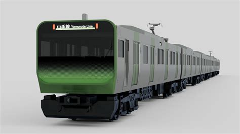 3D model Low poly Japanese Rail Train E235 Series VR / AR / low-poly ...