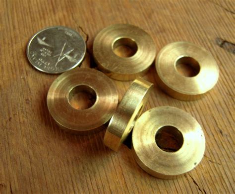 5 Solid Brass Washer One Inch Diameter by 3/16 Thick Used Between ...