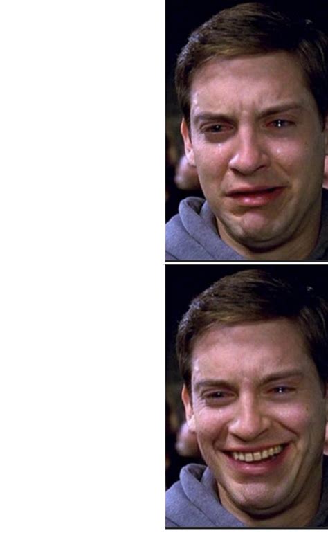 Peter Parker Cry vs Laugh Blank Template - Imgflip