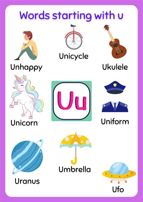 Worksheet Words that start with Letter u Archives - About Preschool