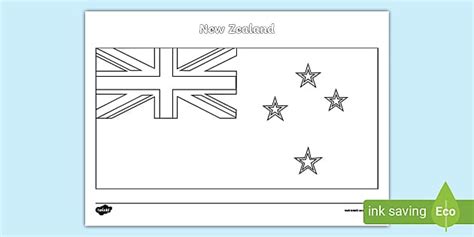 NZ Flag Colouring Sheet - New Zealand Activity