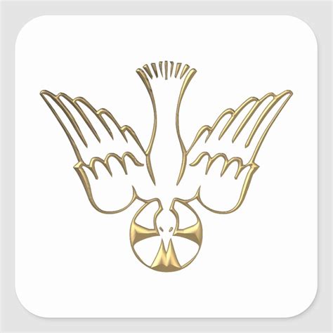 Golden Descent of The Holy Spirit Symbol Square Sticker | Zazzle.com in ...