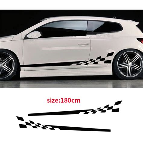 Automobile 2PCS Waterproof Car Decal Vinyl Graphics Side Stickers Body ...