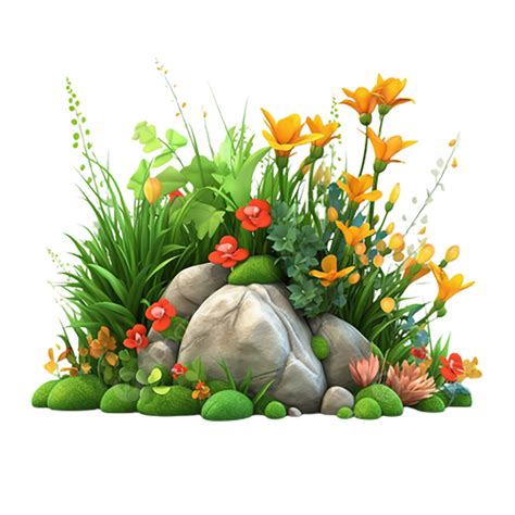 Grass Flower Cartoon, Flower Clipart, Grass Clipart, Cartoon Clipart ...