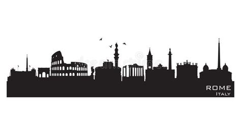 Rome Italy City Skyline Vector Silhouette Stock Vector - Illustration ...