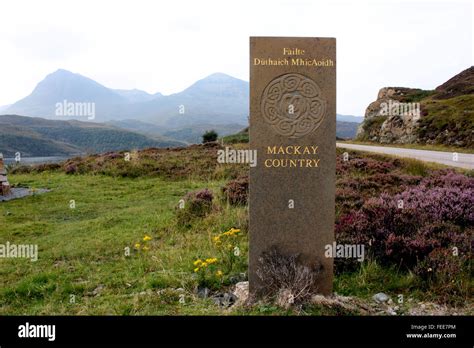 Mackay Country sign in Sutherland, Scotland Stock Photo, Royalty Free ...