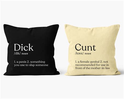 Couple Pillows Funny Couples Gift Dick and Cunt Definition - Etsy