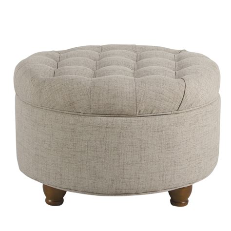 HomePop Large Tufted Round Storage Ottoman, Multiple Colors - Walmart ...