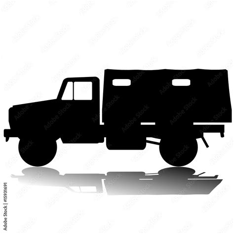 4x4 military truck silhouette. Stock Vector | Adobe Stock