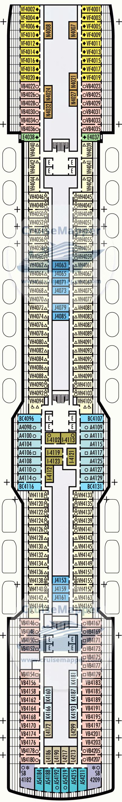 ms Rotterdam deck 4 plan | CruiseMapper