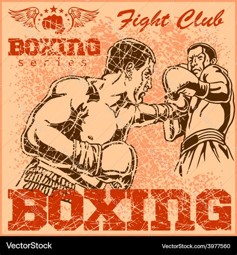 Vintage boxing poster Royalty Free Vector Image