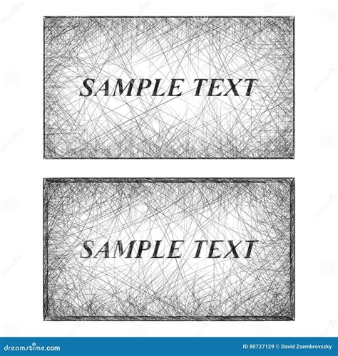 Monochrome Line Art Business Card Templates Stock Vector - Illustration ...