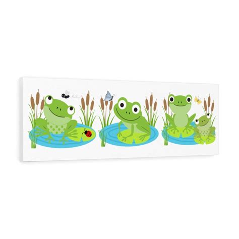 WHIMSICAL FROG PRINT Kids Canvas Wall Art Decor in 2021 | Kids canvas ...