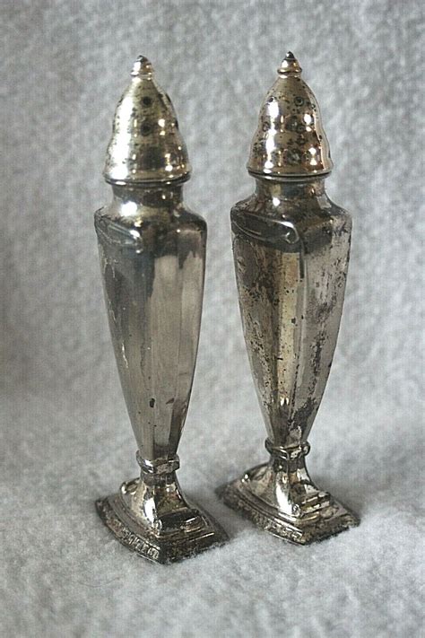 VINTAGE Salt and Pepper Shakers Silver Plated Set SP Co LA FRANCE REG ...