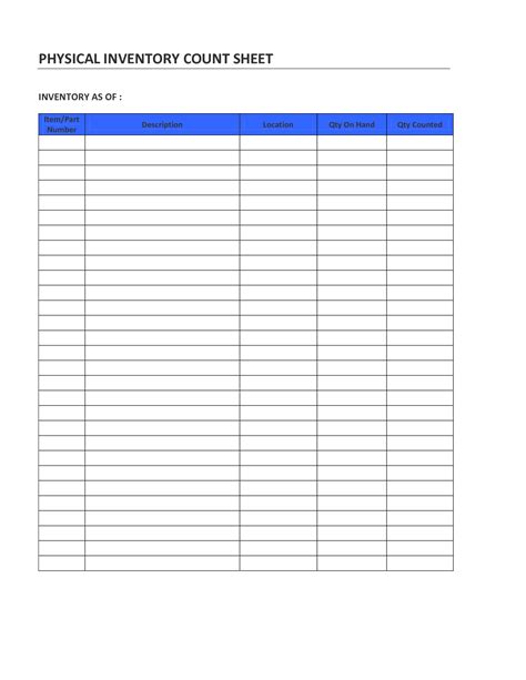 Free Printable Inventory Tracking Spreadsheet