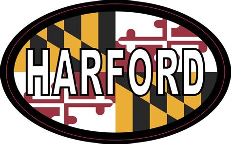 StickerTalk Maryland Flag Oval Harford Vinyl Sticker, 4 inches x 2.5 inches