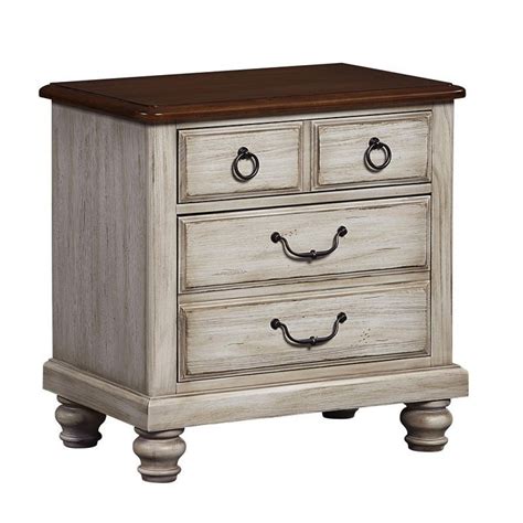 Arrendelle Nightstand (Rustic White) Vaughan Bassett | Furniture Cart