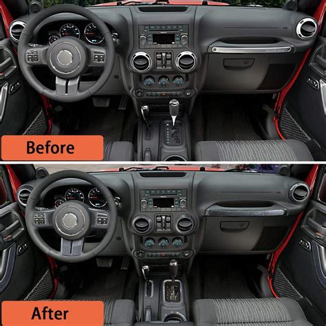 Full Set Interior Decoration Trim Kit for Jeep Wrangler JK JKU 2011-20 ...